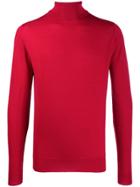 John Smedley Cherwell Roll Neck Sweater - Red