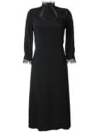 Vilshenko Collared Trim Detail Dress, Women's, Size: 8, Black, Silk/acetate