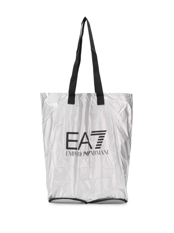 Ea7 Emporio Armani Logo Shopping Bag - Grey