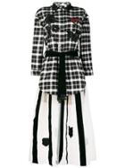 5 Progress Appliqué Belted Plaid Maxi Dress - Black
