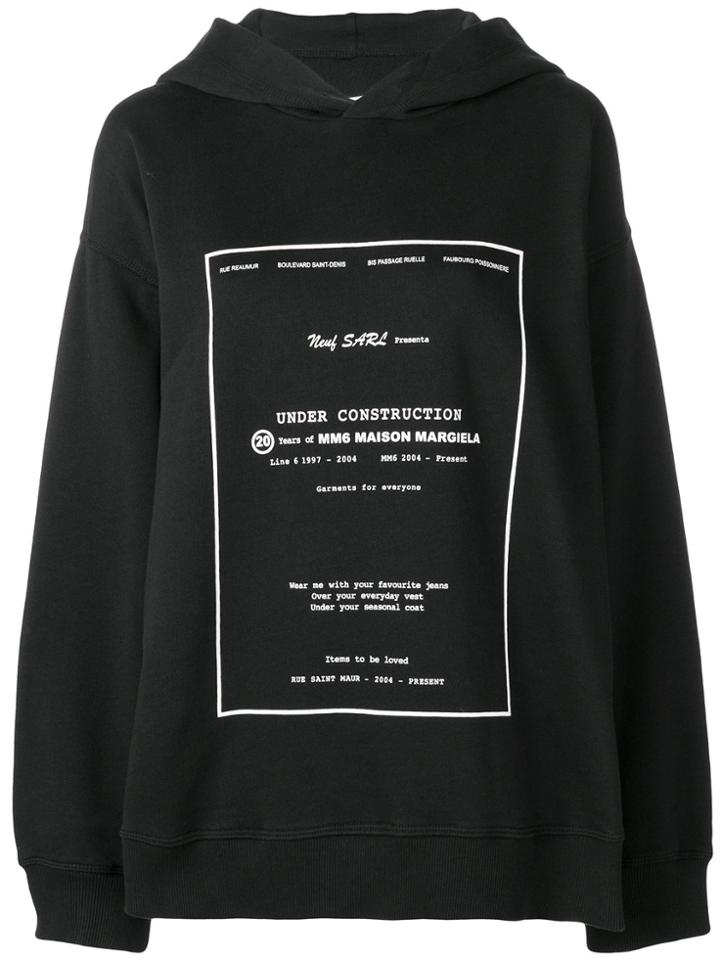 Mm6 Maison Margiela Under Construction Hoodie - Black