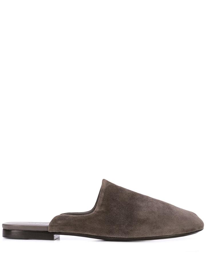 The Row Round Toe Mules - Grey