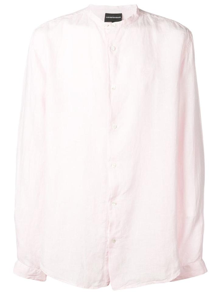 Emporio Armani Mandarin Collar Shirt - Pink
