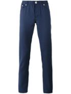 Brunello Cucinelli Straight Trousers, Men's, Size: 52, Blue, Wool/cotton/viscose
