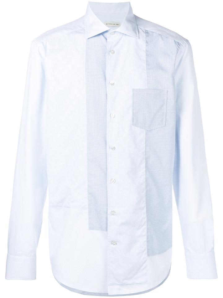 Etro Patterned Panel Shirt - Blue
