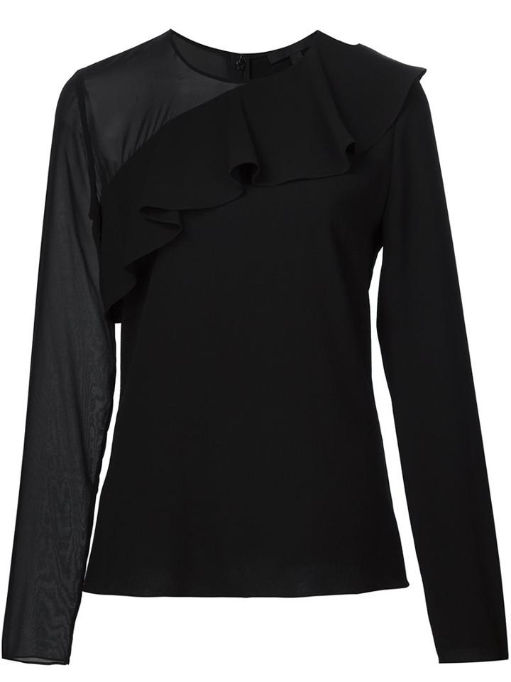 Cushnie Et Ochs Sheer Sleeve Blouse, Women's, Size: 8, Black, Viscose