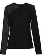 Cushnie Et Ochs Sheer Sleeve Blouse, Women's, Size: 8, Black, Viscose