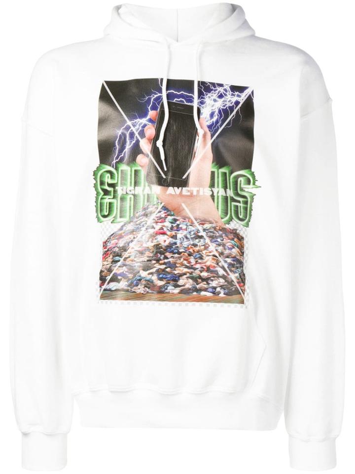 Tigran Avetysian Logo Print Hoodie - White