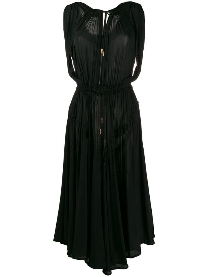 Dsquared2 Gathered Drawstring Midi Dress - Black