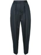 Astraet Pleated Front Tapered Leg Trousers - Blue