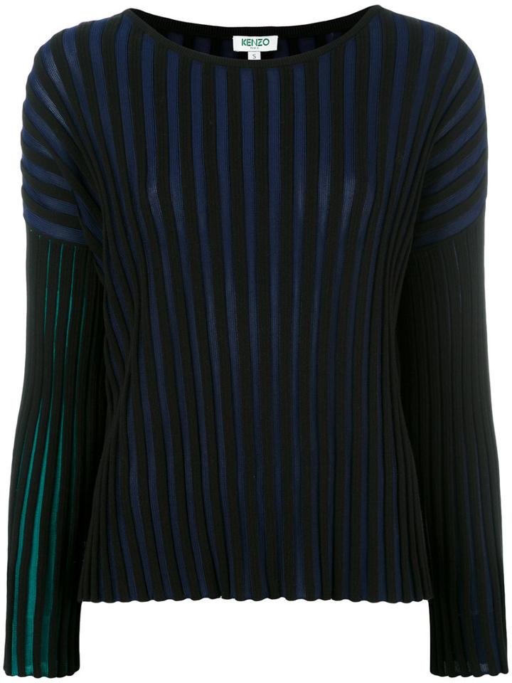 Kenzo Ribbed Jumper, Women's, Size: Large, Blue, Viscose/cotton