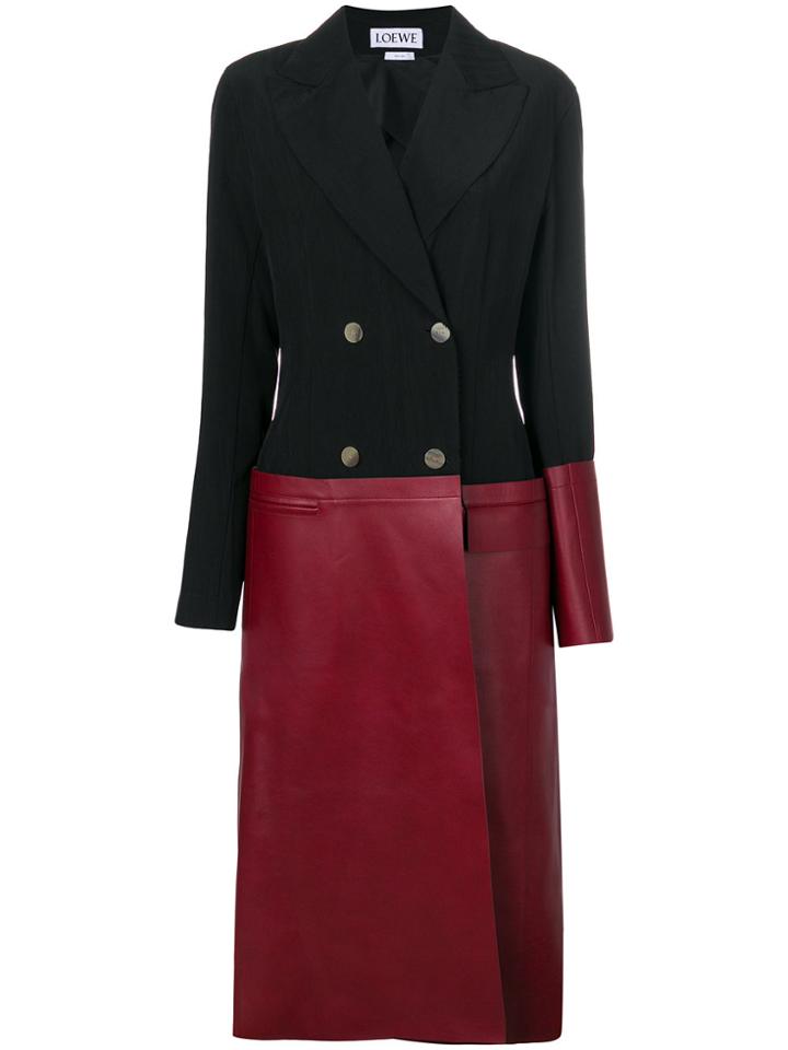 Loewe Color Blocked Design Coat - Black