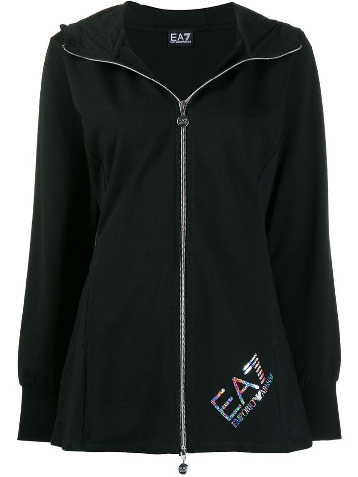 Ea7 Emporio Armani Zip Front Track Jacket - Black
