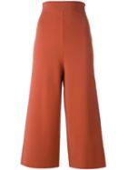 Stella Mccartney Cropped Wide Leg Trousers, Women's, Size: 36, Yellow/orange, Viscose/polyester