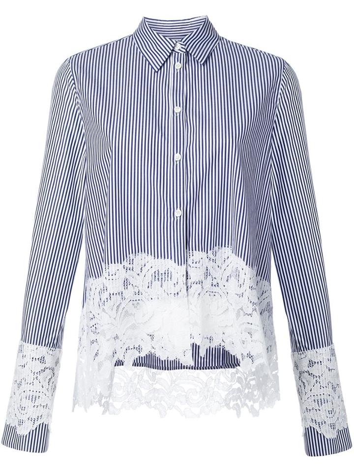 Le Ciel Bleu Lace Hem Shirt