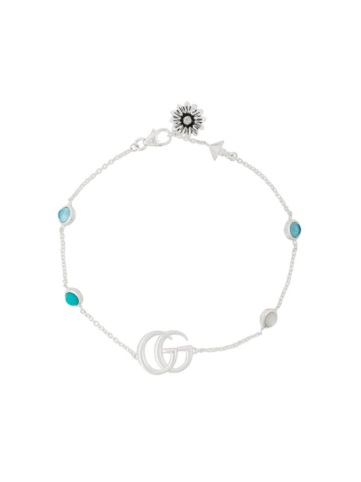Gucci Embellished Gg Bracelet - Metallic