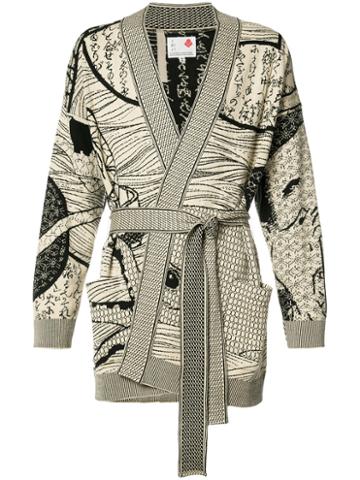 Ikiji Hanten Hokusai Mandala Cardigan, Size: Medium, Nude/neutrals, Cotton