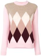 Ballantyne Triangular Knit Sweater - Pink & Purple