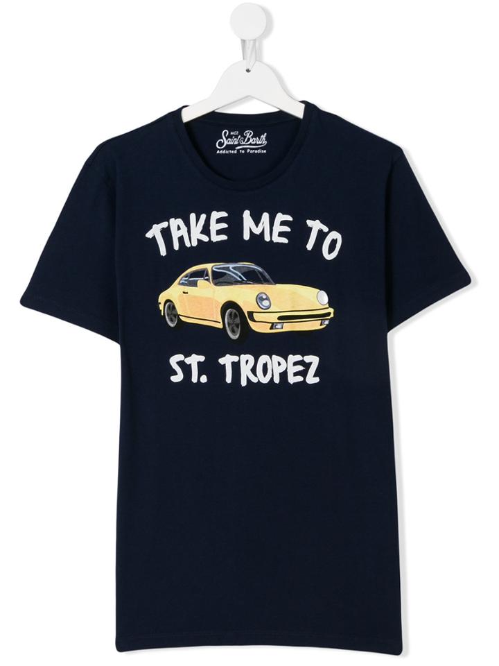 Mc2 Saint Barth Kids Teen Vintage Car Print T-shirt - Blue