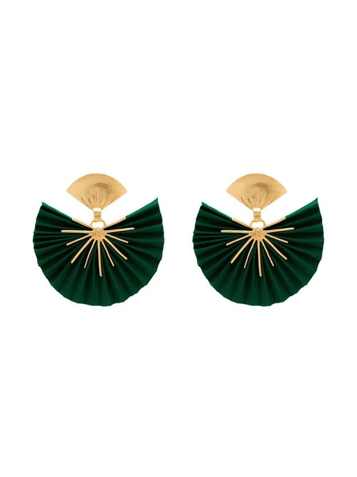 Katerina Makriyianni Medium Fan Earrings - Green