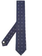 Kent & Curwen Embroidered Tie - Blue