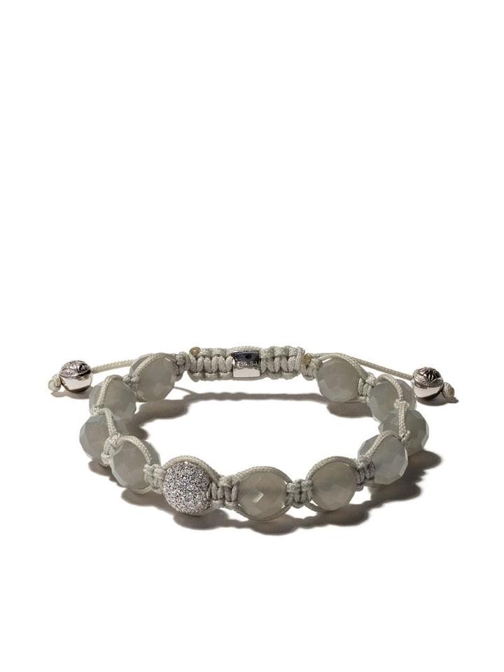Shamballa Jewels 18kt White Gold Diamond Bead Bracelet - Grey