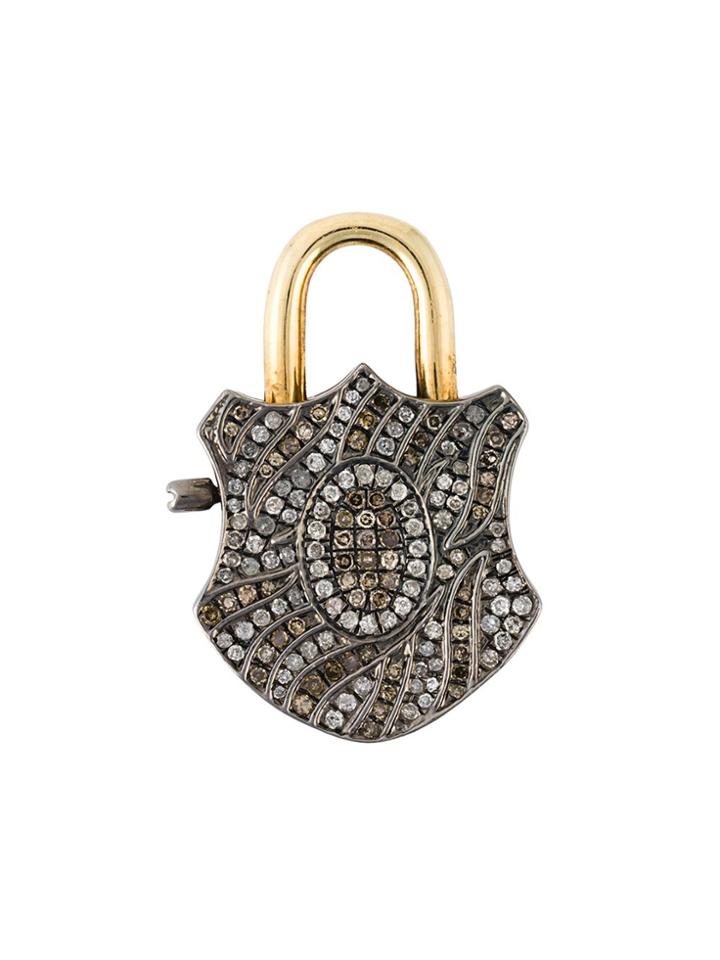 Gemco Diamond Padlock Pendant - Metallic