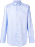 Etro Dot Print Curved Hem Shirt - Blue