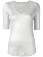 Majestic Filatures Metallic (grey) T-shirt, Women's, Size: I, Viscose/spandex/elastane