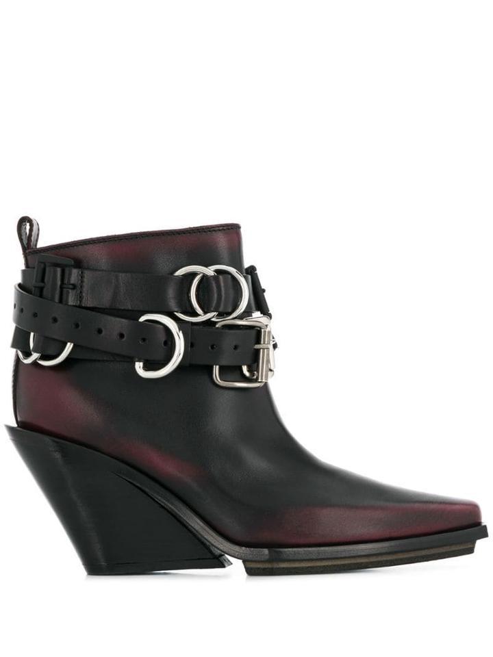 Ann Demeulemeester Buckle-detail Ankle Boots - Black
