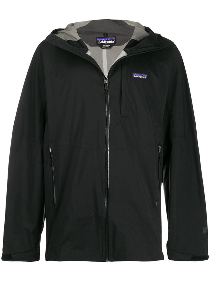 Patagonia Logo Hooded Jacket - Black