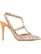Valentino Garavani Rockstud Native Couture Pumps, Women's, Size: 36, Nude/neutrals, Calf Leather/pvc/metal Other/leather