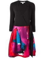 Diane Von Furstenberg Wrap Pleated Dress, Women's, Size: 8, Black, Silk/wool/viscose