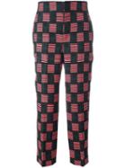 Marni Jacquard Print Trousers, Women's, Size: 42, Black, Silk/cupro/wool