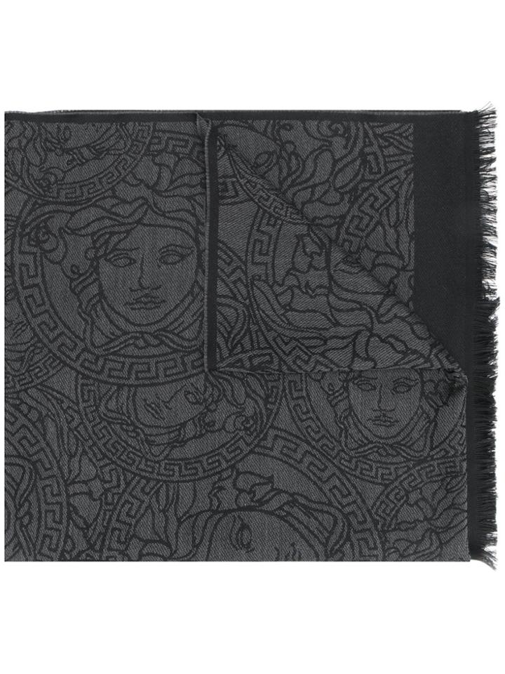 Versace Medusa Logo Scarf - Grey