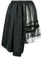 Comme Des Garçons Pre-owned Floral Embroidered Skirt - Black