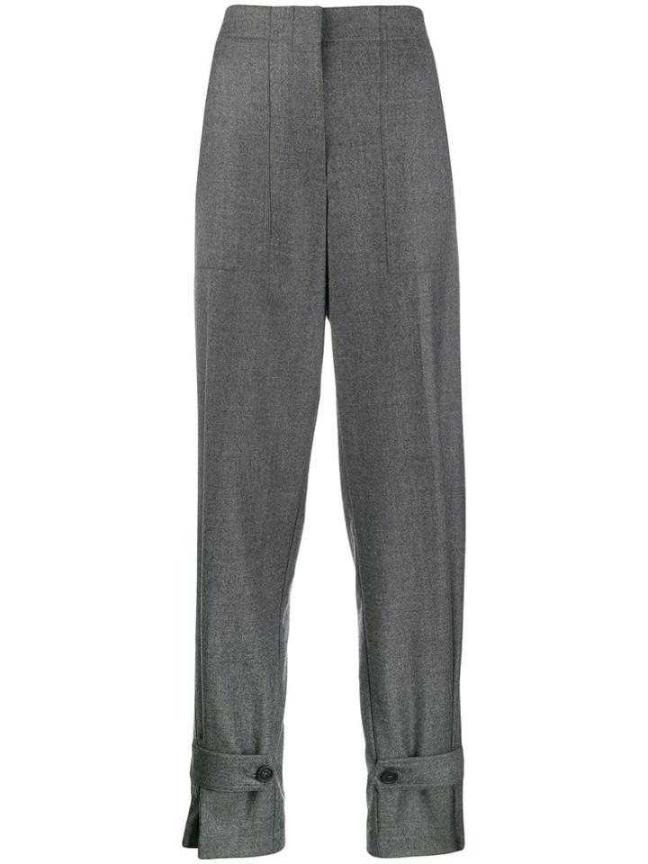 Helmut Lang Buttoned-cuff Straight-leg Trousers - Grey