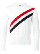 Thom Browne Striped Jumper, Men's, Size: 3, White, Cotton