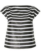 G.v.g.v. Sequin Striped Cap Sleeve Top - Black