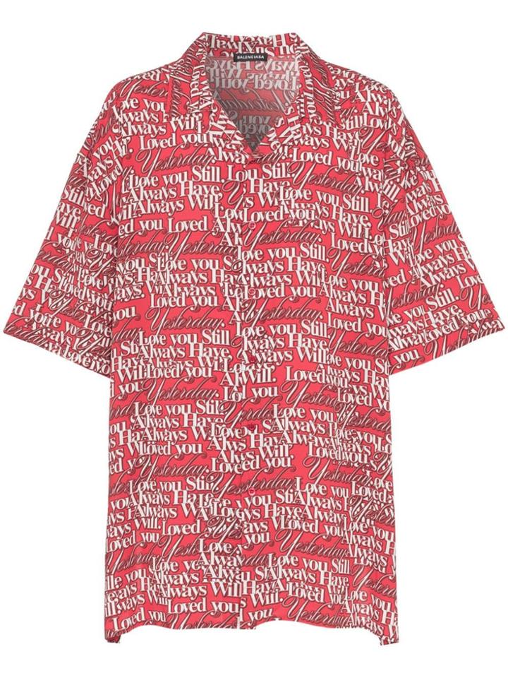 Balenciaga I Will Always Love You Oversized Shirt - Red