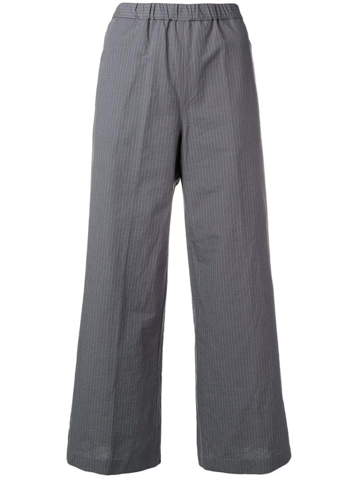Aspesi Pinstripe Palazzo Pants - Grey