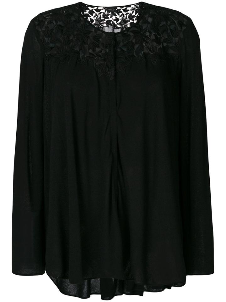 Giambattista Valli Lace Insert Blouse - Black