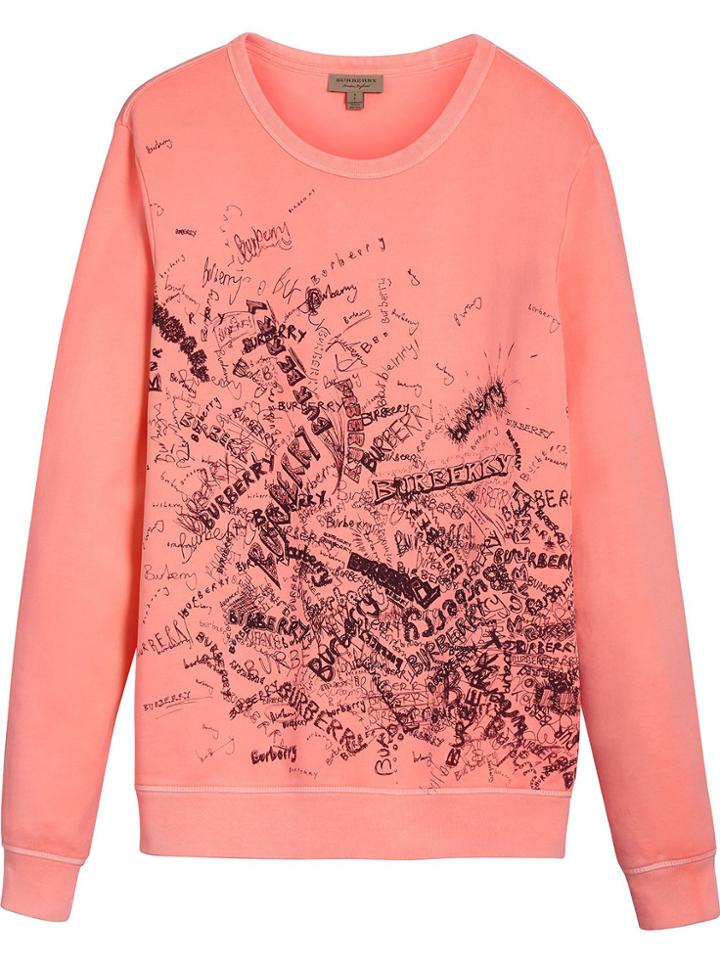 Burberry Doodle Print Sweatshirt - Pink & Purple
