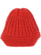 Missoni Knitted Beanie Hat - Red