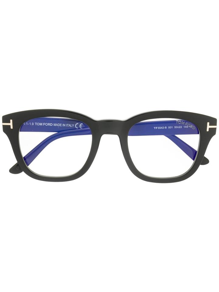 Tom Ford Eyewear Blue Block Soft Square Glasses - Black