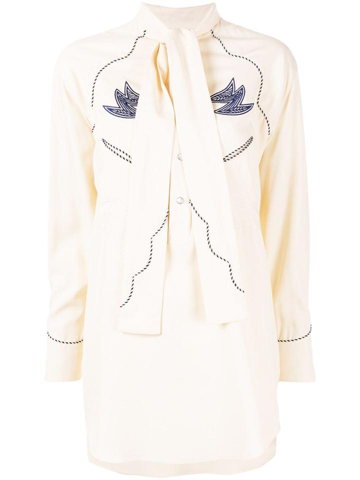 Toga Tie Neck Blouse - Yellow