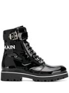 Balmain Kids Logo Biker Boots - Black