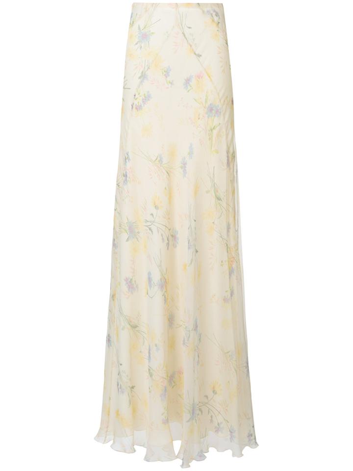 Ralph Lauren Floral Flared Skirt - Nude & Neutrals