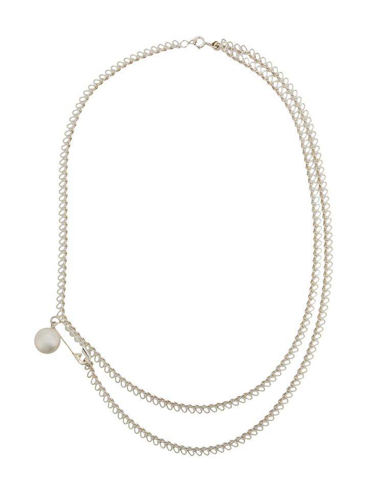 Wouters & Hendrix Safety Pin Necklace - Metallic