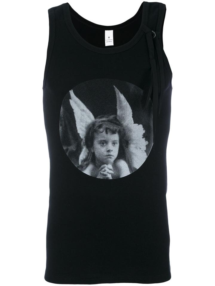 Ann Demeulemeester - Angel Print Tank - Men - Cotton - S, Black, Cotton